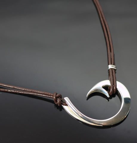 2 in 1 Lg Circle Hook w/ Brown Leather-2-1P1050-BL