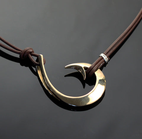 Replacement brown leather cord for the 2 in1 style Lg Circle Hook necklace-FREE