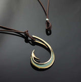 2 in 1 Bronze Lg Circle Hook Necklace-2-1BRP1050