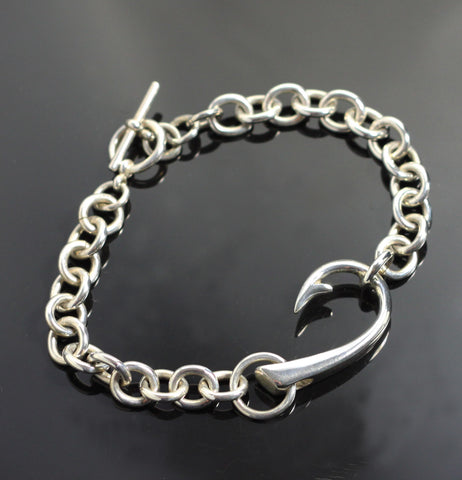8" Lg Hook Bracelet on Heavy Link Chain-BP1017-HL