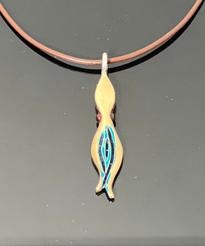 Bronze Sm Squid Pendant Blue Patina-BRS1027