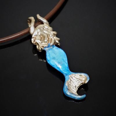 Bronze Mermaid with Blue Patina