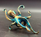 NEW! Bronze Octopus Ring w/ blue patina-BRR1055-B