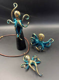 NEW! Bronze Octopus Cuff Blue-BRB1014-B