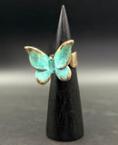 NEW!Bronze Butterfly Ring with Verde Patina-BRR1028-V