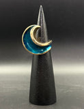 NEW! Bronze Side Wave Ring with Blue Patina-BRR1019-B