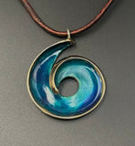 Bronze Wide Wave w/ blue patina