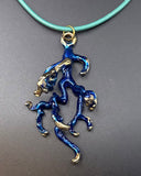 NEW! Bronze Lg Coral Pendant with blue patina-BRP1062-B