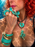 NEW! Bronze Crashing Wave Ring with Verde Patina-BRR1047-V
