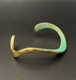 NEW! Bronze wave cuff with verde patina-BRB1003-V