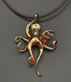 NEW! Bronze Lg Octopus with Orange patina-BRS1023-O