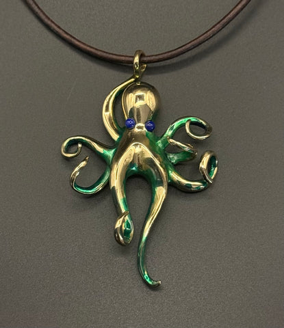 NEW! Bronze Lg Octopus with Green Patina-BRS1023-G