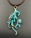 NEW! Bronze Lg Coral Pendant with verde patina-BRP1062-V
