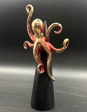 NEW! Bronze Octopus Ring w/ red patina-BRR1055-R