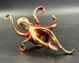 NEW! Bronze Octopus Ring w/ red patina-BRR1055-R
