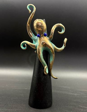 NEW! Bronze Octopus Ring w/ verde patina BRR1055-V