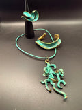 NEW! Bronze Lg Coral Pendant with verde patina-BRP1062-V
