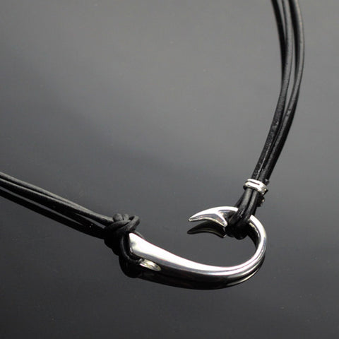Replacement black leather cord with Loop for 2 in 1 style Lg Hook necklace-FREE