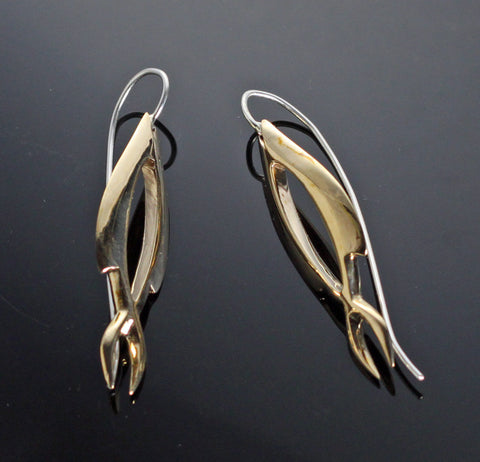 Bronze Open Fish Earrings-BREP1037