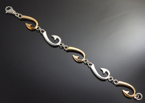 Silver & Bronze Hook Link Bracelet – BRBP1039-L