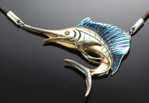 Bronze Sailfish Necklace-BRF1009-N