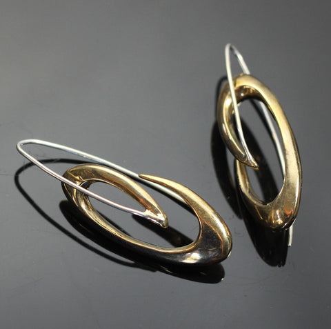 Bronze Almost Oval Earrings