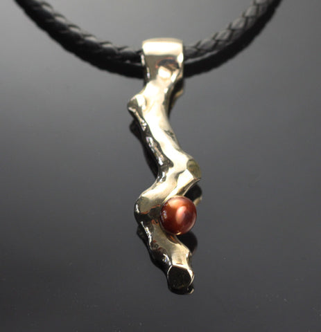 Bronze Coral Pendant with Brown Pearl-BRS1012-BP