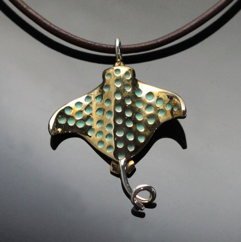 Bronze Spotted Eagle Ray Pendant-BRS1024