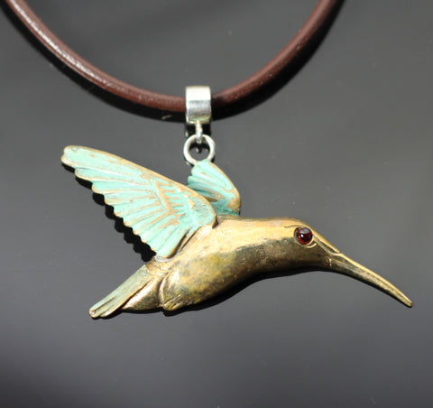 Bronze Hummingbird Pendant-BRW1008