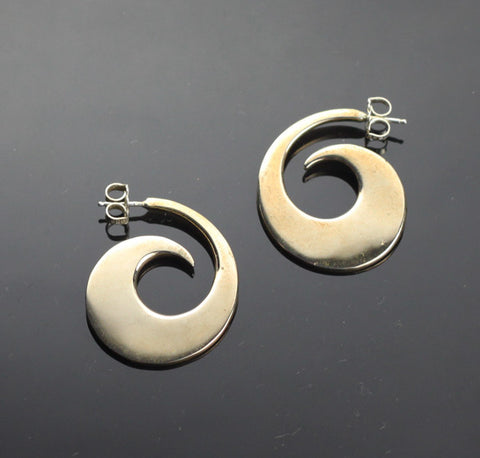 Bronze Reverse Wave Earrings