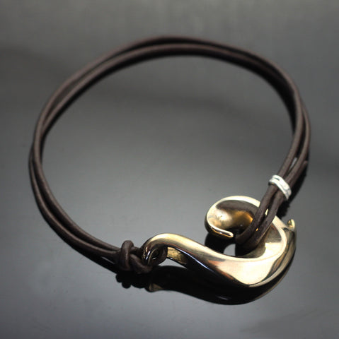 Bronze Sm Wave Hook Bracelet-BBRP1055