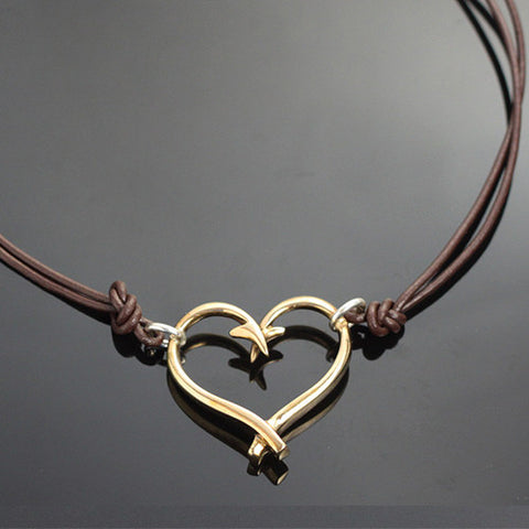 Bronze Hook Heart Necklace – BRP1047-S