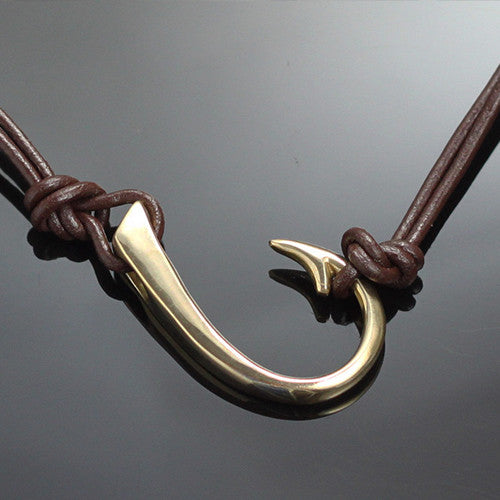 Bronze Large Sideway’s Hook Necklace BRP1017S Anisa Jewelry