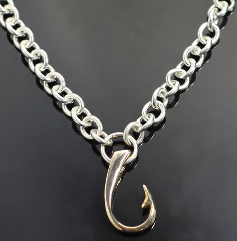 Bronze Lg Hook Drop on Heavy Link Chain-BRP1017-DHL