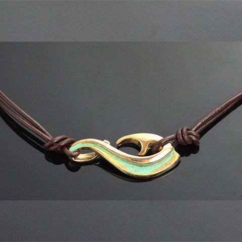 Bronzed Groved Hook Necklace – BRF1013-S