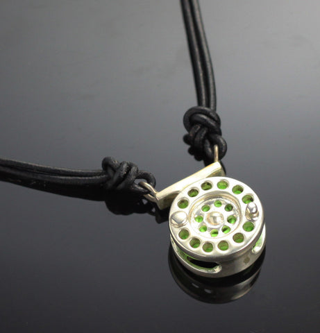 Reel Necklace with Green Line – F1010-GS