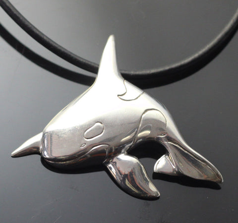 Non-tarnish Sterling Silver Orca Pendant – S1007