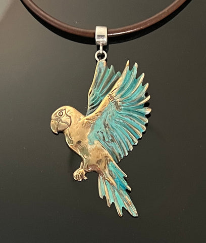Bronze Macaw Pendant-BRW1013