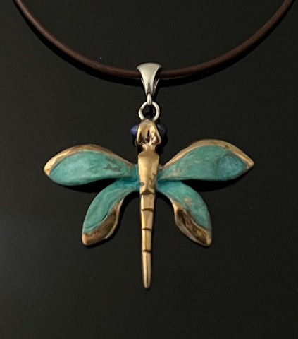 Bronze Sm Dragonfly Pendant-BRW1020